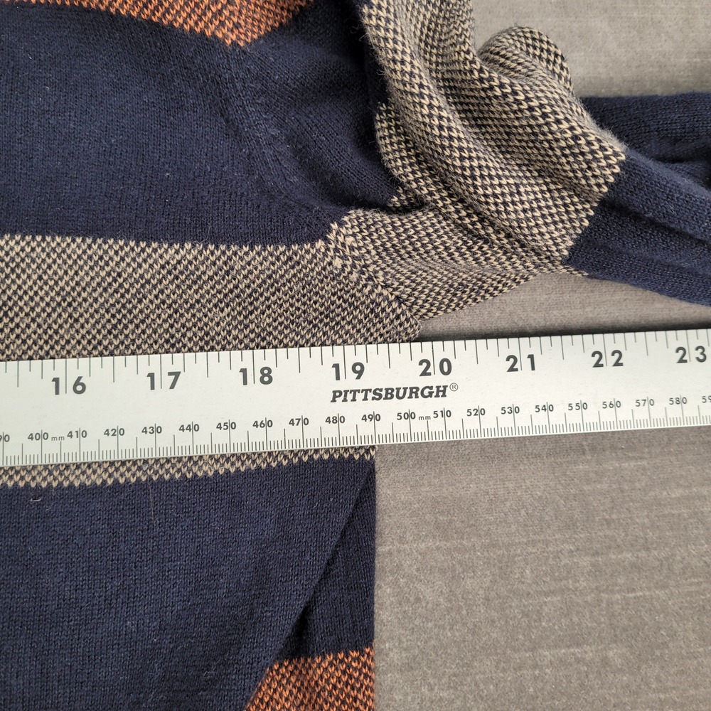 Refectory Striped Mock Neck Pullover Sweater British Inspired Mens Medium - Picture 8 of 12